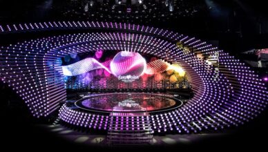 Η Βίκυ Λέανδρος στη σκηνή της Eurovision 2026 στη Βιέννη